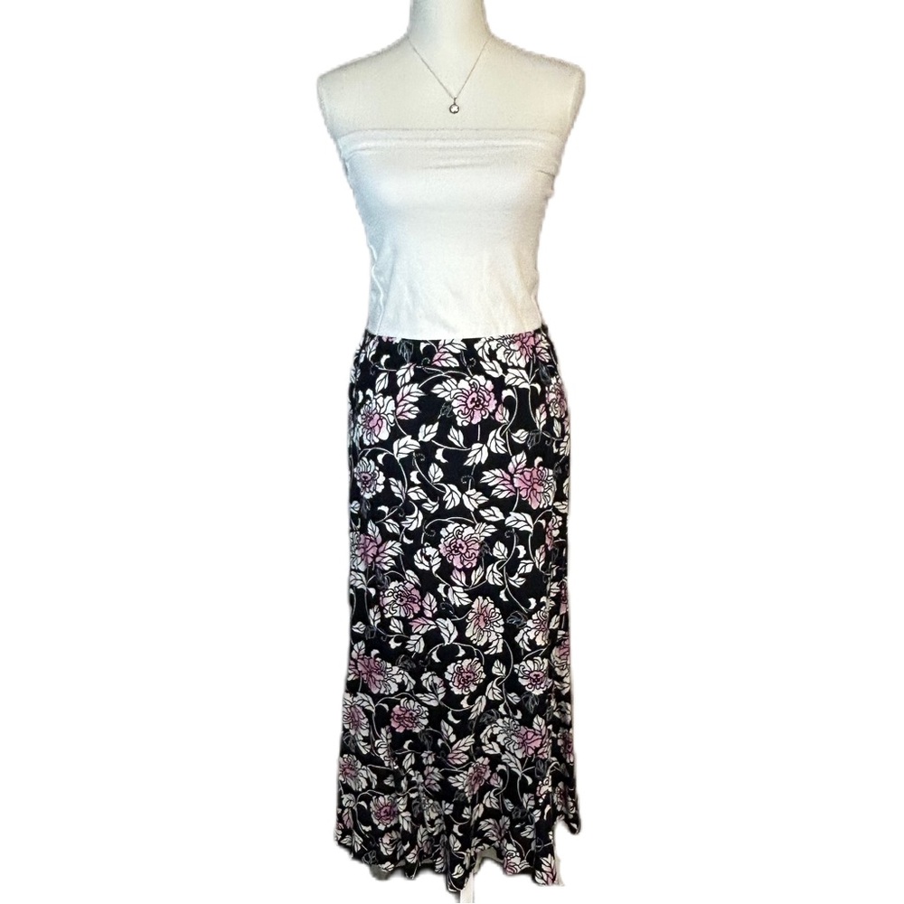 Vintage Bechamel Floral Maxi Skirt Pull On Stretchy Cottagecore Fairy Grunge